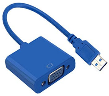 Gadpiparty Câble Adaptateur USB vers Vga pour Moniteur Connecteur Vidéo Externe Compatible Systèmes Exploitation