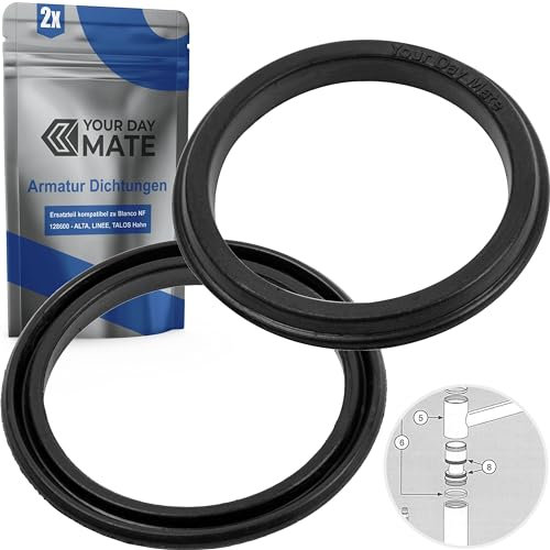 Set di guarnizioni per il corpo del rubinetto, 2 pz, compatibile con BLANCO ALTA, ALTA COMPACT, ALTA-F, LINEE, TALOS, ricambio per l'art. 128600, guarnizione per il corpo del rubinetto. N. 128600