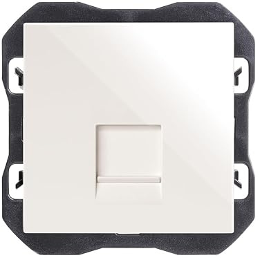 SIMON - Toma RJ45 Cat 6, Enchufe de Empotrar, Conector de Cable Ethernet, Enchufe de Pared Empotrable, Serie Simon 270, Fácil de Instalar, Color Blanco (20000187-090)