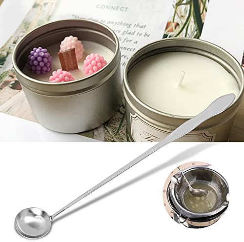 Cuillère à Mélanger Multifonctionnelle en Acier Inoxydable, pour café, thé et Bougie, Cuillère Ronde, Idéale pour le Barman et l'usage Domestique (Cuillère à mélanger à long