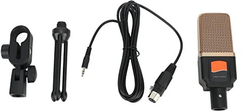 Gavigain Micrófono de Condensador Cardioide USB, Reducción de Ruido, Plug and Play, Diseño Vintage para Podcasting, Streaming, Reuniones y Grabación