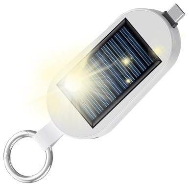 Solar Charger | 3000mAh Émergéncy Pöwer Bank | Portable Solar Miní Keychain Pöwer Bank | Solar Powered Keychain Pöwer Bank Type C | Wireless Watch Charging For Travel Outdoor Camping