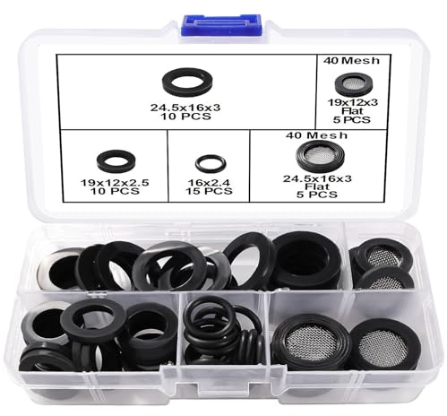 Lyeteung 45 Pezzi 1/2 3/4 Pollici Rondelle Della Doccia Guarnizione e Rondelle Piatte in Gomma con Filtro Kit, O-Ring di Tenuta, Anelli di Tenuta per Rubinetto, per Tubi Flessibili Doccia