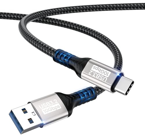 USB A auf USB C Kabel 0.5M,10Gbit/s Datenübertragung 3A Schnellladekabel für iPhone 17/16/15/Pro Max Samsung Galaxy S24 S23 S22 S21,A55 A54 A35 A16/iPad Pro/externe SSD/USB auf Typ C Gerät