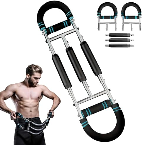 Twister Armtrainer,Armtrainer FüR Zuhause， 40–200 Lb Verstellbares BrusttrainingsgeräT, Armtrainer, Twister-Armtrainer, Tragbare Power-Twister-Stange, Abnehmbares Design, Fitness üBe (Blau 100KG)