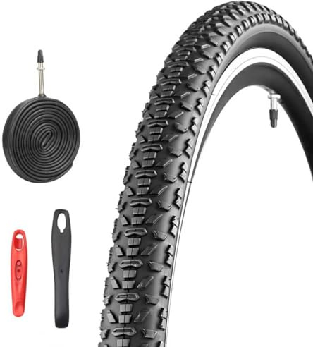 1/2 Set de pneus de vélo 700x40c 28x1,60 pouces 42-622 pour vélo de course avec chambres à air FV 48MM & levier de pneu (1 Set (1x pneu+1x chambre à air+1x levier de pneu), 700X40C)