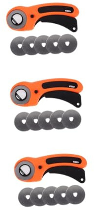 Gadpiparty 3 Ensembles Cutter Rotatif pour Tissu avec Lames Remplaçables Outil de Coupe Circulaire pour Couture Quilting et Bricolage Usage Polyvalent pour Tissus et Patchwork Coupe Précise