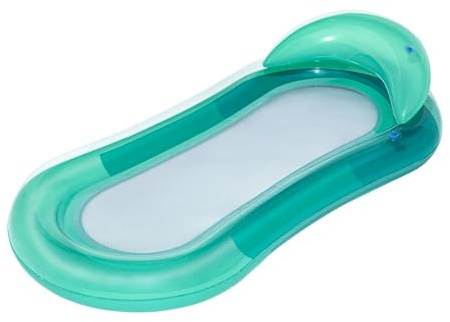 Bestway Hydroluxe Matelas gonflable de piscine 160 x 84 cm avec surface de couchage en filet et appui-tête | 2 chambres à air | Jusqu'à 90 kg | Pour 1 personne | Avec rustine de réparation | Vert