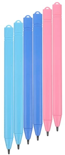 BUGUUYO 6 pcs Stylus Pen for LCD Writing Tablets Comfortable Grip Lightweight Touch Screen Pens for Drawing Writing Tablets Doodle Boards Multi-color Blue Pink Light Blue