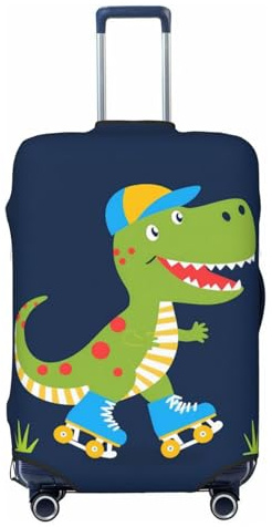 Housse de Protection pour valises, Motif Dinosaure Jouant au Roller, Compatible avec Les valises de 45 à 81 cm (Taille M)