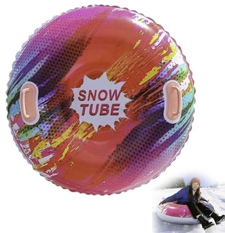 Aufblasbarer Schneereifen Mit Griff, Snowtube, Aufblasbarer Schlitten Für Erwachsene Kinder, Runder Schlitten Ski Reifen, Rodelreifen Spielzeug Für Familienaktivitäten(rot)