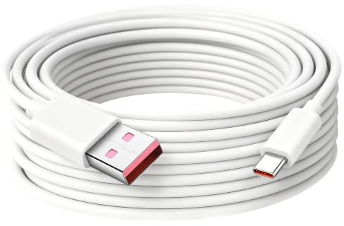 10M Extra Long USB C Power Cable, USB A to USB C for Security Cameras White | Fast Charge Cord Power Extension Charging Lead for Mi Smart 2K Camera C301 C400 C500 Pro, for Smart Camera