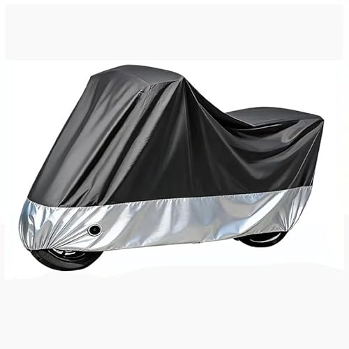 Woniyal Funda para Moto Impermeable de Exterior para Piaggio Medley 200 (Euro 5+) (2025-present), 210D Oxford Cubierta Motocicleta con Agujeros de Aluminio y Hebilla, 1 Pieza,Black-Silver-XL