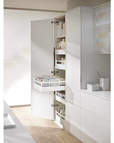 Blum Space Tower Tandembox antaro Schubladen-Set | Mit Reling, 30kg NL550mm, KB 450mm | Seidenweiß