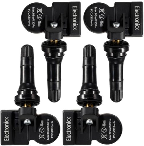 Electronicx RDKS TPMS - 4 sensori di pressione degli pneumatici, sistema di controllo della pressione degli pneumatici, valvola in gomma, adatti per Park Avenue, Malibu, Moka