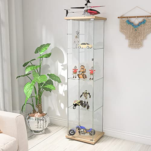 WZFANJIJ Vitrine ​Wandvitrine Sammelvitrine Glasvitrine Wand Regal Schrank,Wood