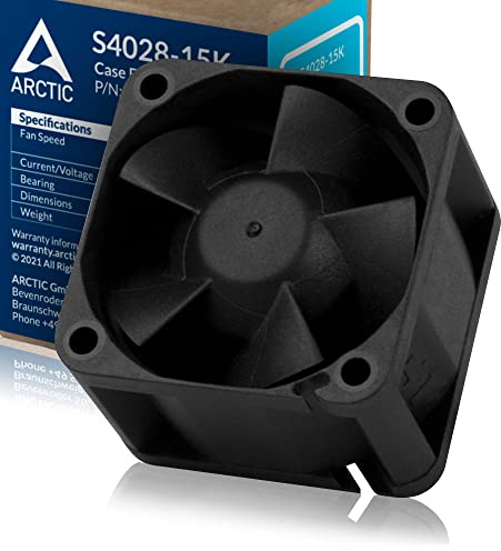 ARCTIC S4028-15K - 40x40x28 mm fläkt, 1400-15000 RPM, PWM-reglerad, 4-stiftskontakt, 12 V DC - Svart | 1400-15000 rpm, PWM-reglerad, 4-stiftskontakt, 12 V DC – svart