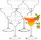 Suwimut 6 Pack Stemmed Plastic Margarita Glasses, 350ml/12oz Unbreakable Clear Plastic Margarita Cup Reusable Shatterproof Party Drinking Glasses Goblet for Wine, Cocktail, Martini, Margarita