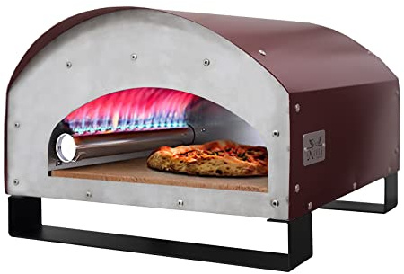 La zappa Forno a gas per pizze in acciaio inox da esterno con piedi pieghevoli 33 x 42 cm Made in Italy (Bordeaux)