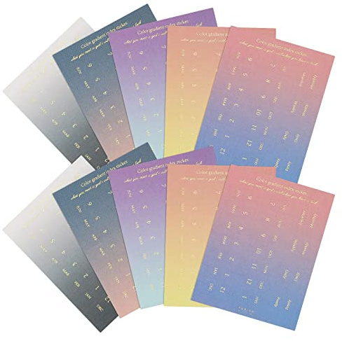 ECSiNG 10 Feuilles Onglets Adhésifs Mensuels d'index Onglets de Séparation Mensuels Autocollants de Planificateur d'étude Ccolaire pour Organisations de Planificateurs d'étude Bureau