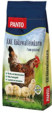 PANTO Mangime per pollo, grano, 10 kg, per pulcini granulati (2 mm) come mangime completo per pulcini, mangime ricco di proteine