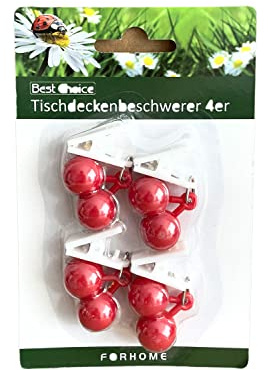 Bonvie 4er-Pack Tischdeckenbeschwerer Tischdeckenhalter Früchte Tischdeckengewichte: Kirsche