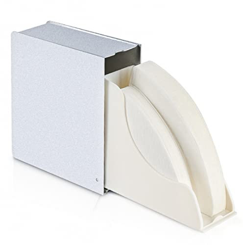 Coffee Filter Holder for #4#3#2#1 Cone & V60 Coffee Filters Frosted Silver Pour Over Coffee Filter Holder Storage for Counter