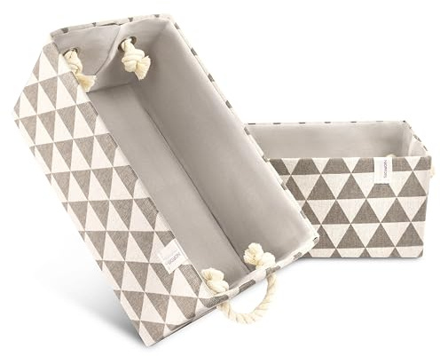 NORDIS DESIGN Aufbewahrungskörbe 2er Set Niclas, faltbare Aufbewahrungsbox aus Stoff als Aufbewahrungskorb, Bad Organizer, Utensilo Wickelkommode, Schubladen Körbe & Schrankkorb beige