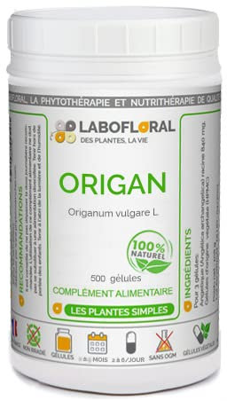 Origan Labofloral 500 gélules dosées à 250 mg - Complément alimentaire - digestion, respiration - Fabriqué en France