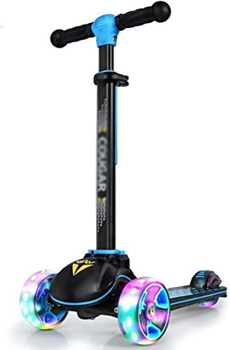 Mobilitätsroller, Scooter für Erwachsene, 3-Rad-Scooter, Geeignet für Kinder und Jugendliche, Jungen und Mädchen, Leichter Flash-Wheel-Single-Pedal-Scooter, Anti-Rutsch-T