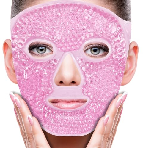 ZNÖCUETÖD Face Ice Mask Facial Ice Packs Gel Hot Cold Compress for Women