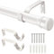 Zindoo Bastone Tenda 47 a 76 cm in Acciaio Inossidabile, Bastone Tende Bianco Smerigliati Con 2 Staffe，Diametro 25 mm,Portante 10KG,Bastoni per Tende per Soggiorni, Finestre Della Ucina, Uffici