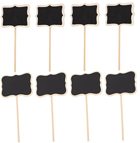 Yardwe Marker Cards Set of 20 Chalkboard Picks for Garden Flower Decoration Wood Random Patterns Gardening Topper