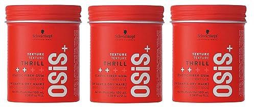 Schwarzkopf Professional OSiS Thrill Hair Gum Elastic Fibre For Hair Styling Flexible Texture Options Shine Hair Definition Reducing Frizz And Flyaways Medium Hold 100 ml