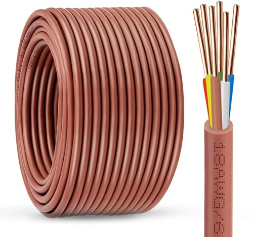YDDECW Thermostat Wire - 18/6 75FT Solid Copper 18 Gauge 5 Conductor Power Circuit Cable for Heating & air Conditioning Equipment, doorbells and Other Indoor/Outdoor Low Voltage Applications Use