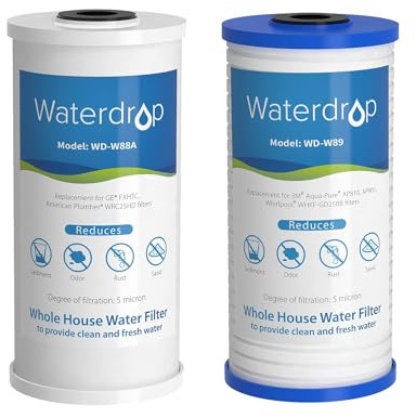 Waterdrop WF10PG Filtre pour Toute la Maison, pour WHF21-PG 10 x 4,5 | Réduit les Sédiments et le Chlore, Améliore le Goût et l’Odeur, 5 Étapes Filtration, Réduit les Grosses Particules&Sédiments