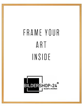 Bilderrahmen Milano Aluminium Alubilderrahmen 80 x 120 cm Gold Fotorahmen, mit ANTIREFLEX Acrylglas Wechselrahmen, Posterrahmen, Puzzlerahmen, Aluminium Bilderrahmen