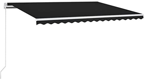 vidaXL Gelenkarmmarkise Einziehbar mit LED Markise Sonnenmarkise Balkonmarkise Sonnenschutz Sichtschutz Fenster Terrasse Garten 450x300cm Anthrazit