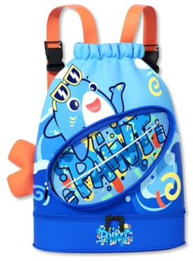 OLYSPM Mochila Piscina Niño,Mochila Natacion,Mochila Playa con Separación Húmeda y Seca,Mochila Antiarena Impermeable para Deportes,Playa,Viaje para Niños y Niñas