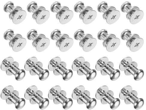 QUARKZMAN 24 Stück Mini Schubladenknöpfe 5,9mm x 7,6mm Vintage Antike Möbelknöpfe Runde Schubladengriffe mit Schrauben Schranktürknöpfe für Schränke Schublade Schmuck Box Kommode Silber