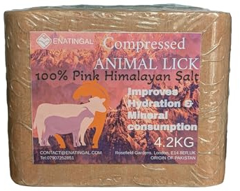 Enatingal Bio Himalaya Rosa Salzlecker für Tiere, 4200g Komprimierter Salzblock
