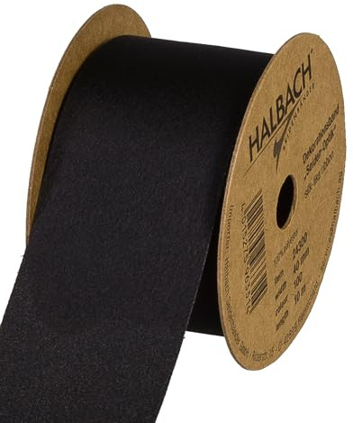 Halbach Sidenband, presentband, sidenutseende (vegan) | bredd 40 mm, längd 10 m | bandband med diskret sidenglans, | för festliga tillfällen | färg: svart