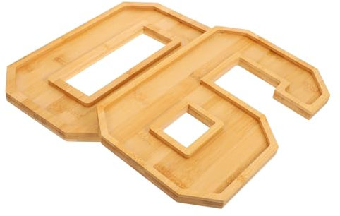 OFFSCH 1set Wooden Number Charcuterie Board Tray Fillable Snack Serving Platter for Fruits Veggies for Birthdays and Anniversaries Easy to Clean Design