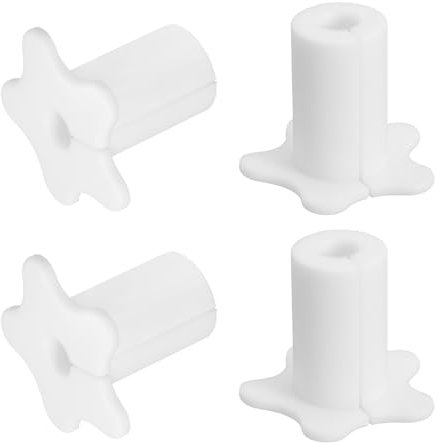 sourcing map 4 passacavi per fori da parete da 5/8 pollici, kit di instradamento cavi in silicone antiscivolo da parete, accessori per cavi Ethernet (bianco)