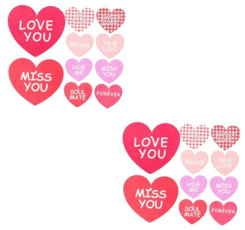Cabilock 2 Sätze Herzanhänger Aus Holz Geschenkideen Valentinstag Valentine Decoration Valentinstagsdeko Zinn Girlande Herzverzierung Aus Holz Hochzeit Herzdekor Hölzern Rosa 10 Stück * 2