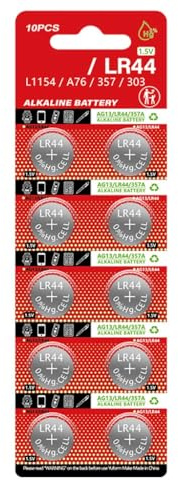 Chenxi Studio Pack of 10pcs/sheet LR44 Alkaline Button Batteries 1.5V Coin Cell Battery for Watches Calculators and Digital Cameras