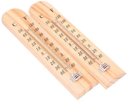 JOINPAYA 2pezzi Termometro Da in Legno Misuratore Temperatura Per Ed Esterno Patio Garage