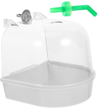 CIYODO Baño De Pájaros Bañera para Loros Ducha De Bañera para Pájaros Bañera De Loro Bañera De Pájaro para Jaula Bañera para Pájaros Reutilizable Bañera con Ducha para Palomas Abs