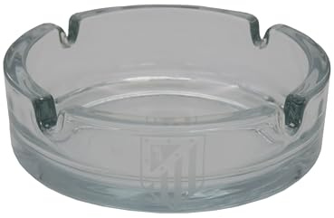 CyP Brands- Atlético de Madrid, Cenicero, Recipiente para ceniza, Diseño Elegante para Hogar, Transparente, Producto Oficial