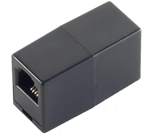 1aTTack.de 1 x – RJ45-koppling adapter western-uttag 8/8 till västerländsk uttag 8/8 1:1 beläggning guldpläterade kontakter oskadade för telefon nätverk DSL